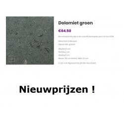 Mooie partij Dolomiet Groen tegels 40/40 :  /- 30 m²