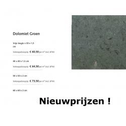 Mooie partij Dolomiet Groen tegels 40/40 :  /- 30 m²
