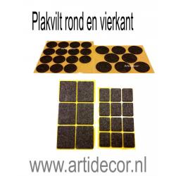 Plakvilt rond en vierkant