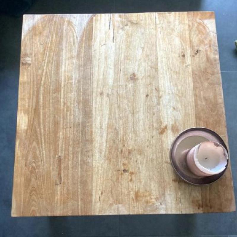 Salontafel teak afmetingen 70cmx70cm hoogte 45cm