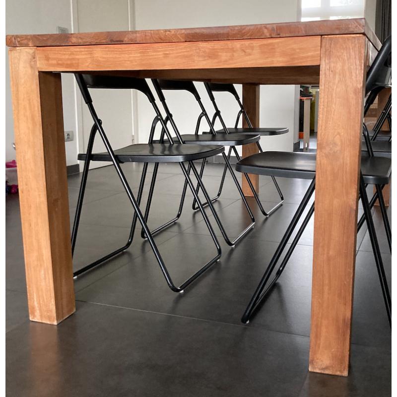 Eettafel teak afmetingen 90cm breed, 2m lang en 80cm hoog