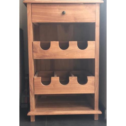 Wijnrek/wijnkast teak 80cm hoog