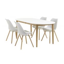 tafel uitschuifbaar en 8 stoelen