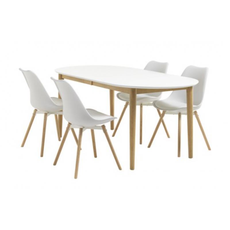 tafel uitschuifbaar en 8 stoelen