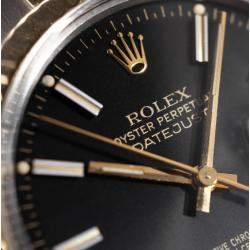 Datejust two tone black en gold