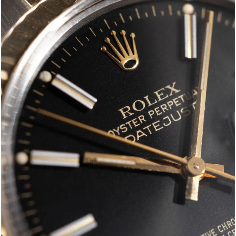 Datejust two tone black en gold