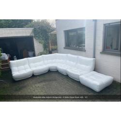 Modulaire witte lederen designzetel – 6 delen (Ligne Roset-stijl)