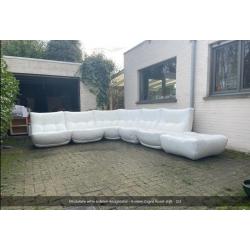 Modulaire witte lederen designzetel – 6 delen (Ligne Roset-stijl)