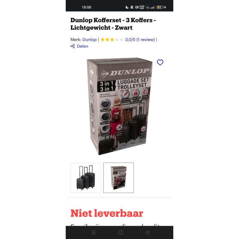 Dunlop kofferset