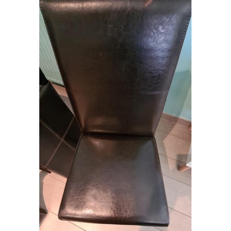 8 simili lederen eetkamer stoelen met hoge leuning