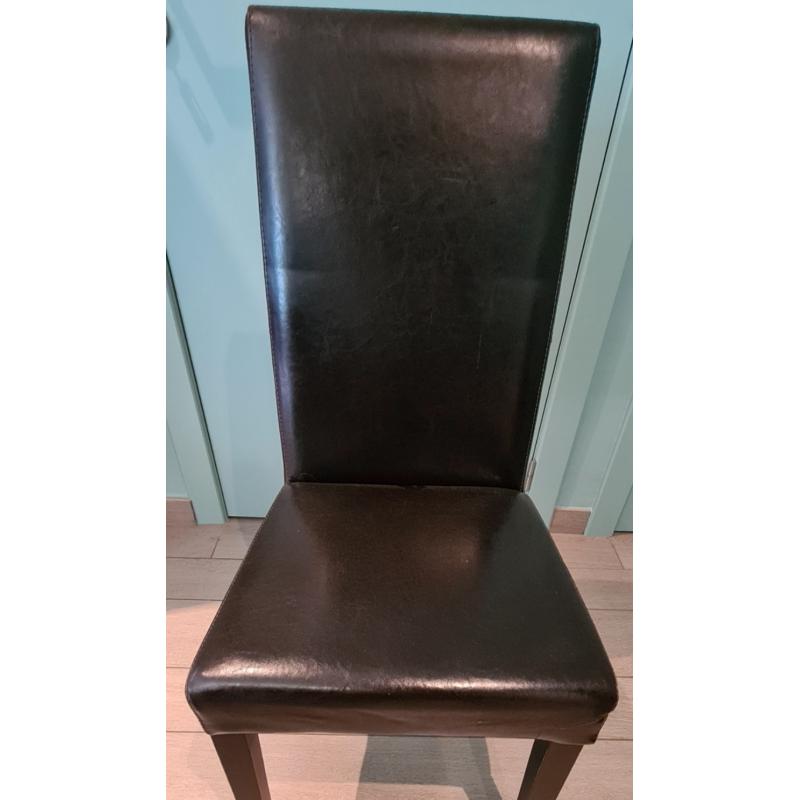 8 simili lederen eetkamer stoelen met hoge leuning