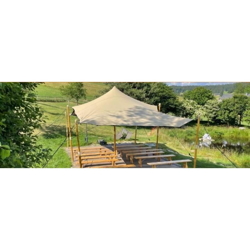 Stretchtent doek 7,5x5 meter, Beige