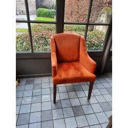 6 fluwelen eetkamerstoelen