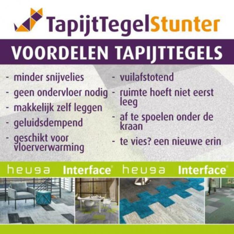 Prachtige nieuwe tapijttegels voor kleine prijsjes v.a.€1,25