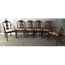 6 antieke Hepplewhite style eetkamerstoelen   in zeer goede staat