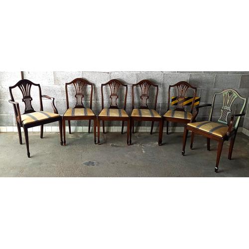 6 antieke Hepplewhite style eetkamerstoelen   in zeer goede staat