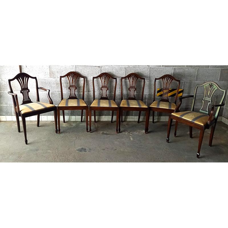 6 antieke Hepplewhite style eetkamerstoelen   in zeer goede staat