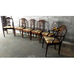 6 antieke Hepplewhite style eetkamerstoelen   in zeer goede staat