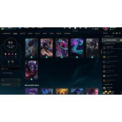 League of legends account plat4 26k BE 91 skins