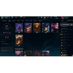 League of legends account plat4 26k BE 91 skins