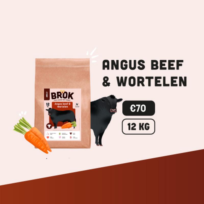 Graanvrije hondenvoeding van BROK - Black Angus & Wortelen - 12kg