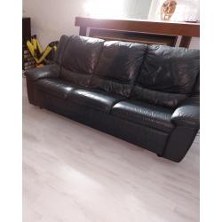 3 Zitsbank en 2 Zitsbank van Echt leer en Salontafel