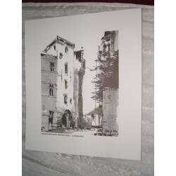 Tekening van Boudewijns toren in Oudenaarde