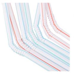 Plastic Buigrietjes - Plastic DrinkRietjes - Buigriet - Cocktailrietjes -200mm -5 mm - 100 stuks