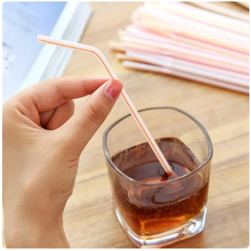 Plastic Buigrietjes - Plastic DrinkRietjes - Buigriet - Cocktailrietjes -200mm -5 mm - 100 stuks