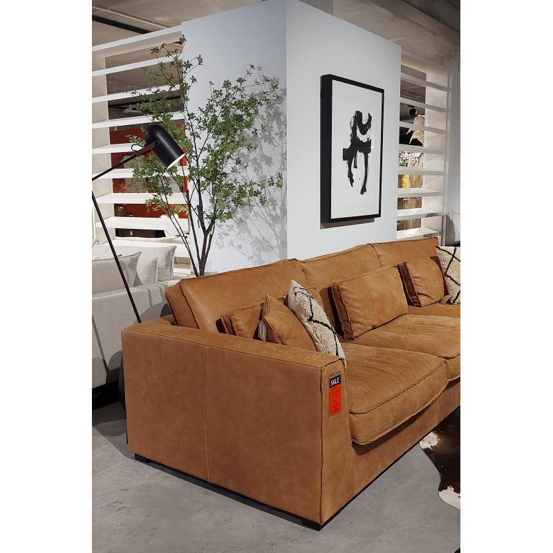 Hoekbank Elena in het Leder incl.  2x sierkussens leder Ca.110x326x175cm  €2799,-