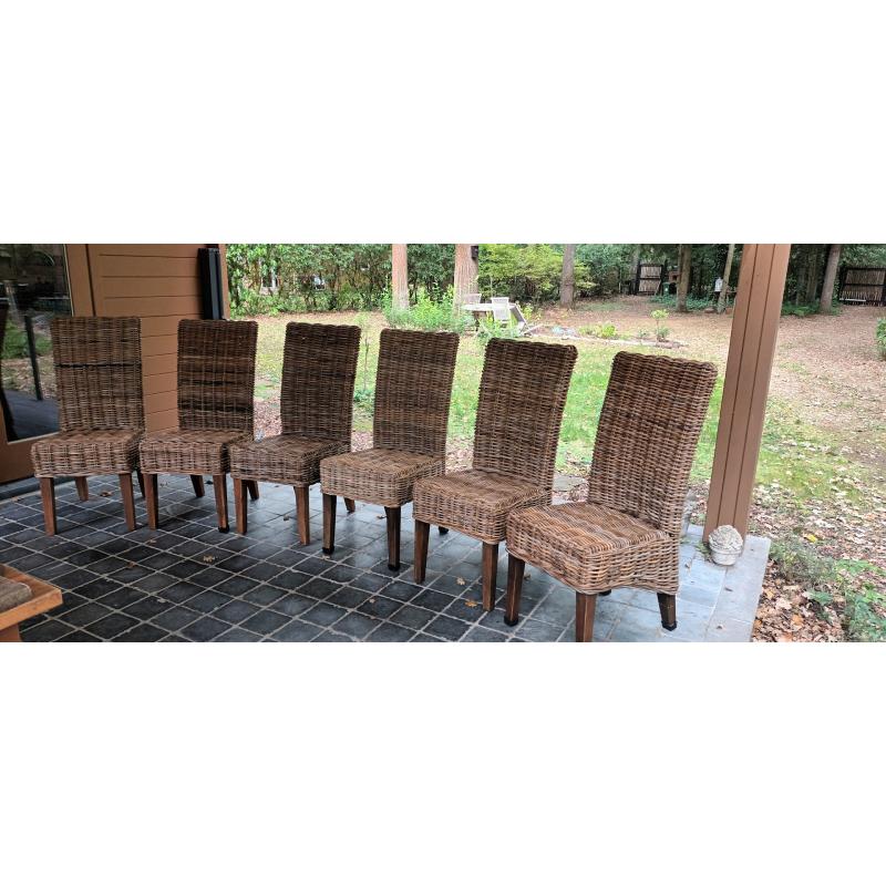 6 prachtige solide Rotan stoelen
