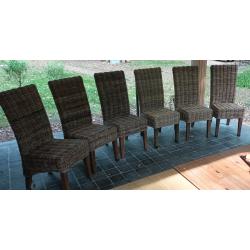 6 prachtige solide Rotan stoelen