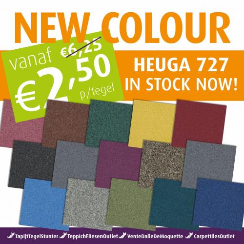 Nieuwe voorraad Heuga 727 Tapijttegels Vele kleuren va €2,50