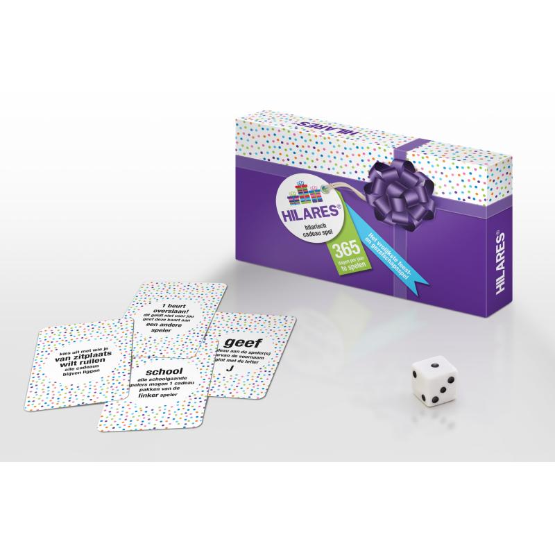 HILARES | hilarisch cadeau spel | 365 dagen per jaar te spelen | pakjesspel voor o.a. sinterklaas, kerst, vriendenavond, etc.