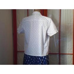Witte hemdblouse korte mouw maat 42