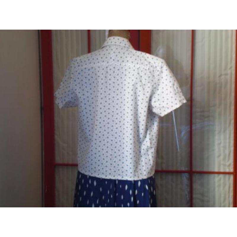 Witte hemdblouse korte mouw maat 42
