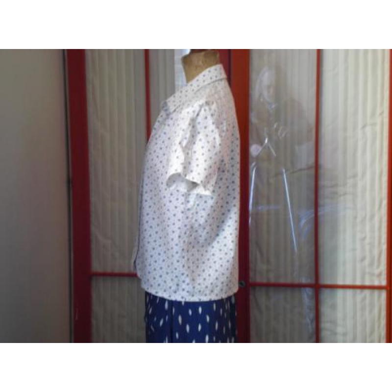 Witte hemdblouse korte mouw maat 42