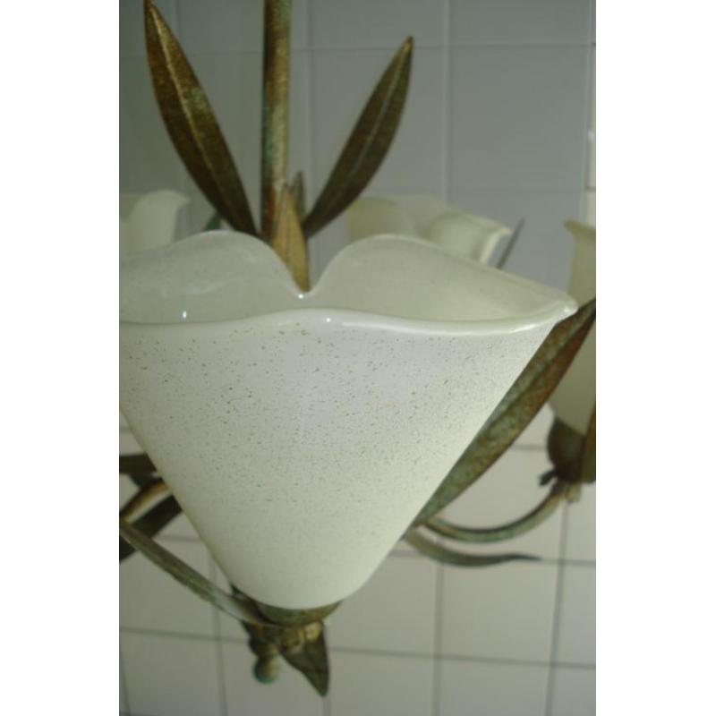 Mooie koperen brocante Franse lamp 