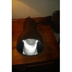 IndustriÃ«le metalen bruine hanglamp jaren 60 duitsland