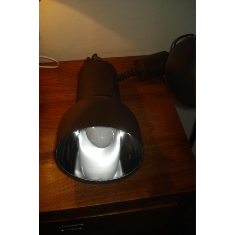 IndustriÃ«le metalen bruine hanglamp jaren 60 duitsland