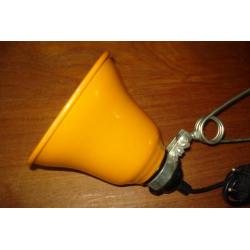 Retro klem bureau/buro lamp vintage oranje 