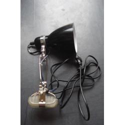 Retro klem bureau/buro lamp vintage zwart 