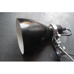Retro klem bureau/buro lamp vintage zwart 