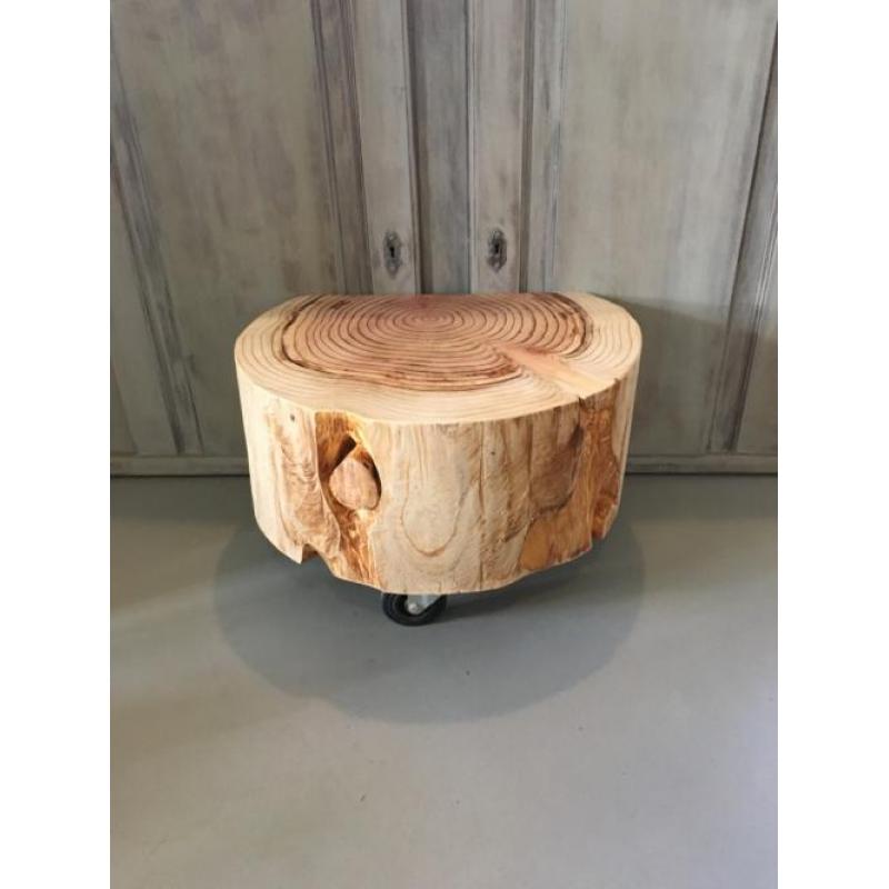 Unieke boomstamtafel van sequoia hout