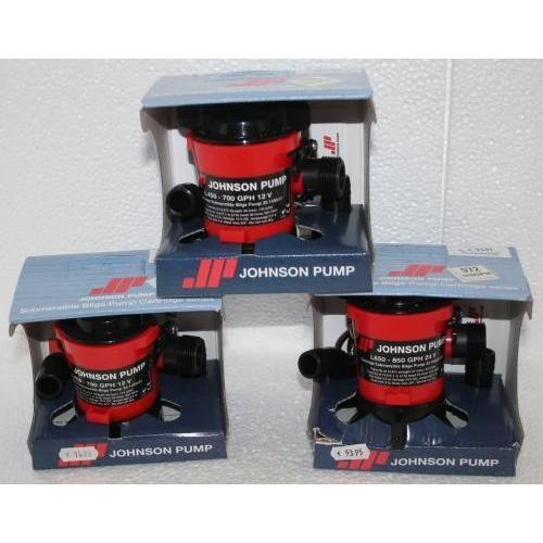 Bilgepompen in de Aanbieding!   Johnsen cartridgepomp L-450..49lper/min recht Met schroefbare Dura port Slangaansluiting 19mm,rec