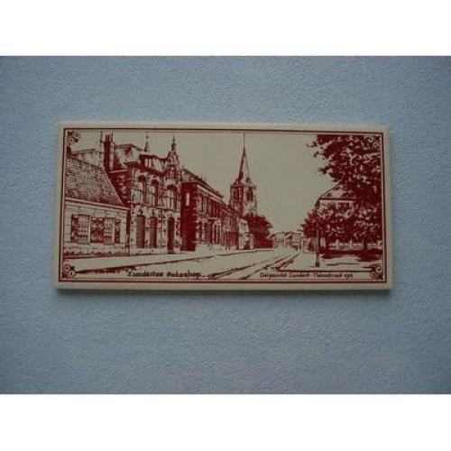 Tegeltje nr 6 Blauw Molen  7,5 x 7,5 cm Porto K.K. Nederland 0,78 in goede staat