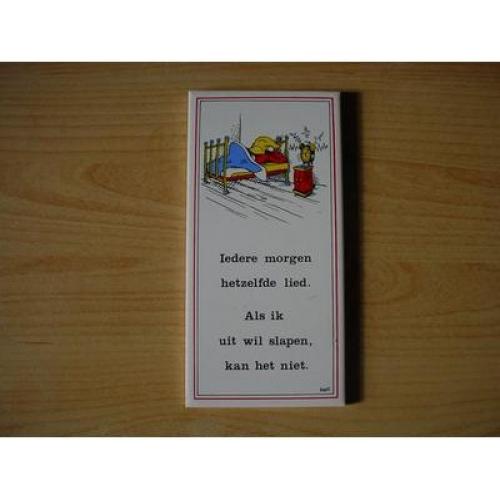 Tegel Uil Blauw Wit  15 x 8 cm van aardewerk met ophanghaakje porto kosten K.K. Nederland tot 500 gram dor de brievenbus
