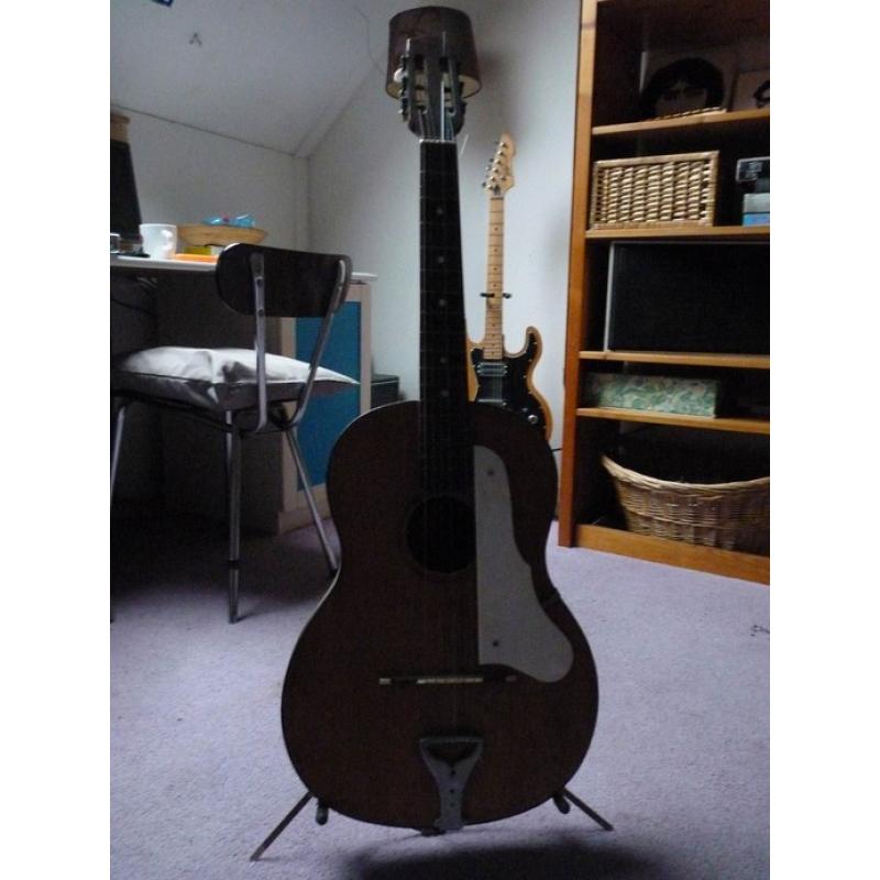richwood akoustische gitaar   Deze gitaar heeft een scheur in de hals en is niet bespeelbaar. Leuk voor kids of decoratie.  