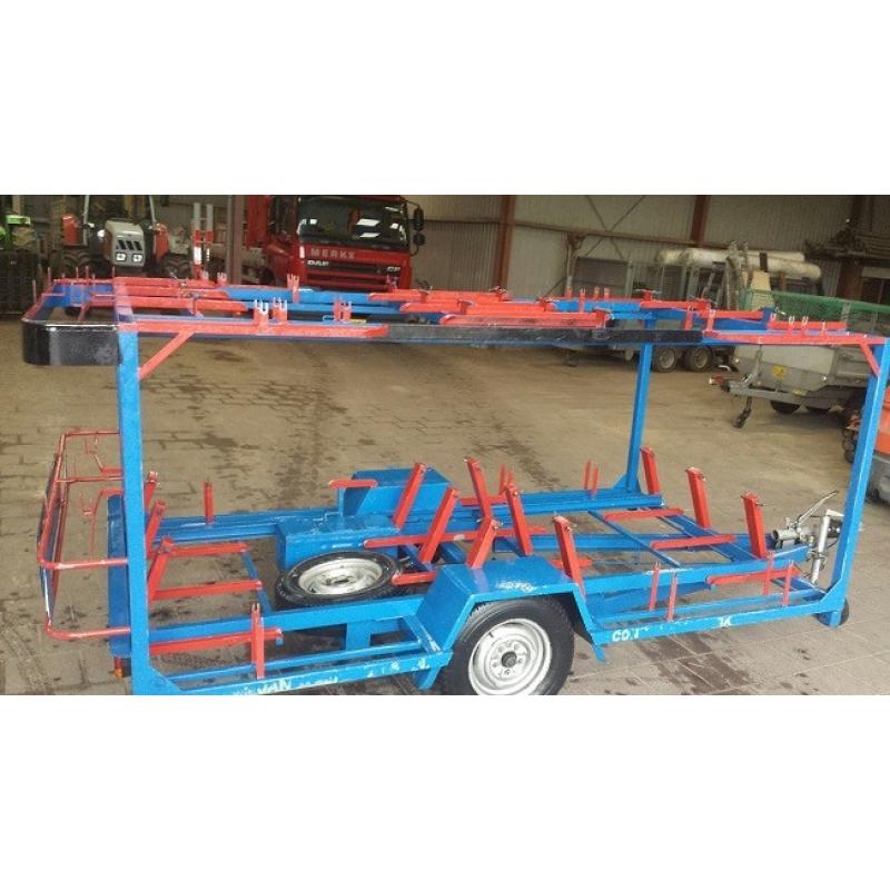 kleine aanhanger   aanhanger 150 lang 100 breed ijzer frame met bladveren verlichting 100% prijs 125,00 06 4