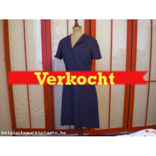 Donker Blauwe Jurk Korte Mouw maat 42